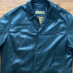 Marc Andrew 3/4 Black men’s leather coat